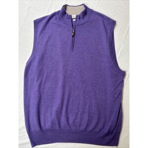 Peter Millar Vest Men's Size XL Purple 100% Merino Wool